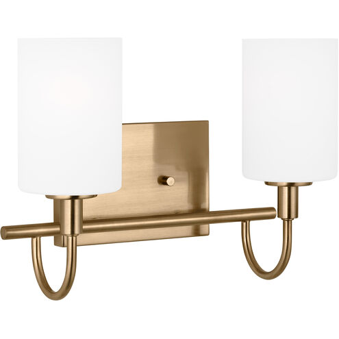 Oak Moore 2 Light 13.88 inch Satin Brass Bath Vanity Wall Light