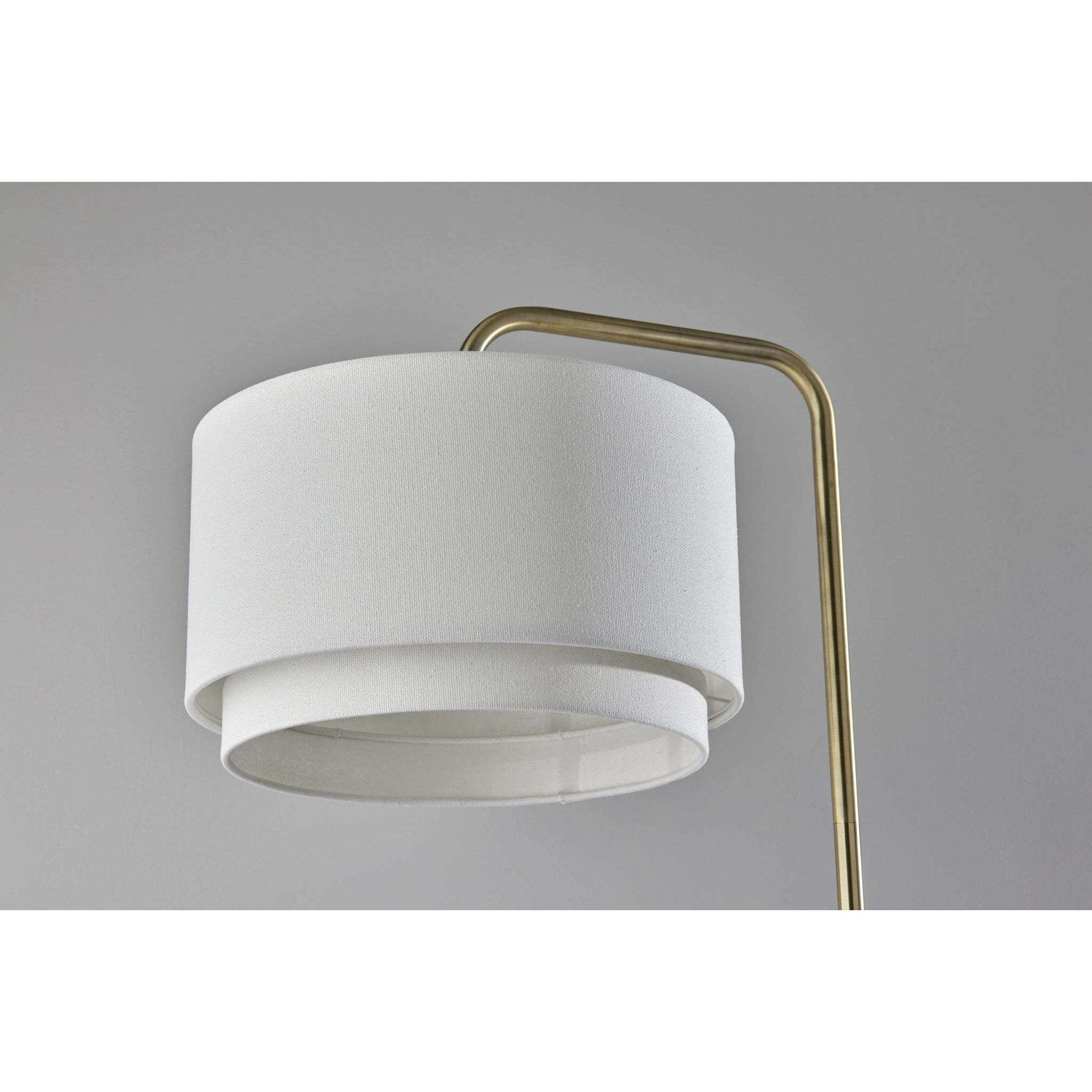 Brinkley 65 inch 100.00 watt Antique Brass Floor Lamp Portable Light