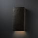 Ambiance Rectangle LED 7.25 inch Hammered Iron Wall Sconce Wall Light, Large
