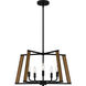 Mayline 5 Light 24 inch Matte Black Pendant Ceiling Light