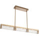 Tabulo LED Novel Brass Linear Pendant Ceiling Light in Tidal Cast