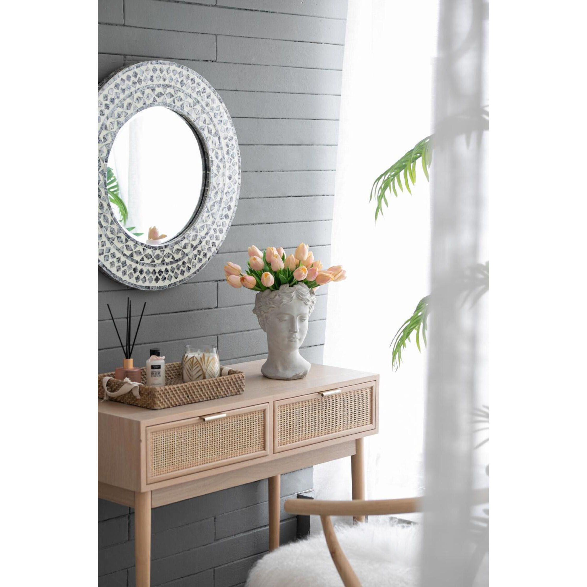 Visage White Wash Outdoor Vase