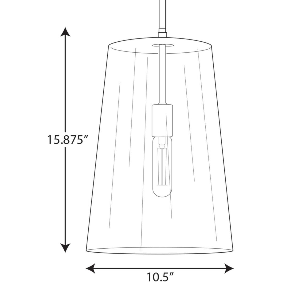 Clarion 1 Light Matte Black Pendant Ceiling Light, Medium 