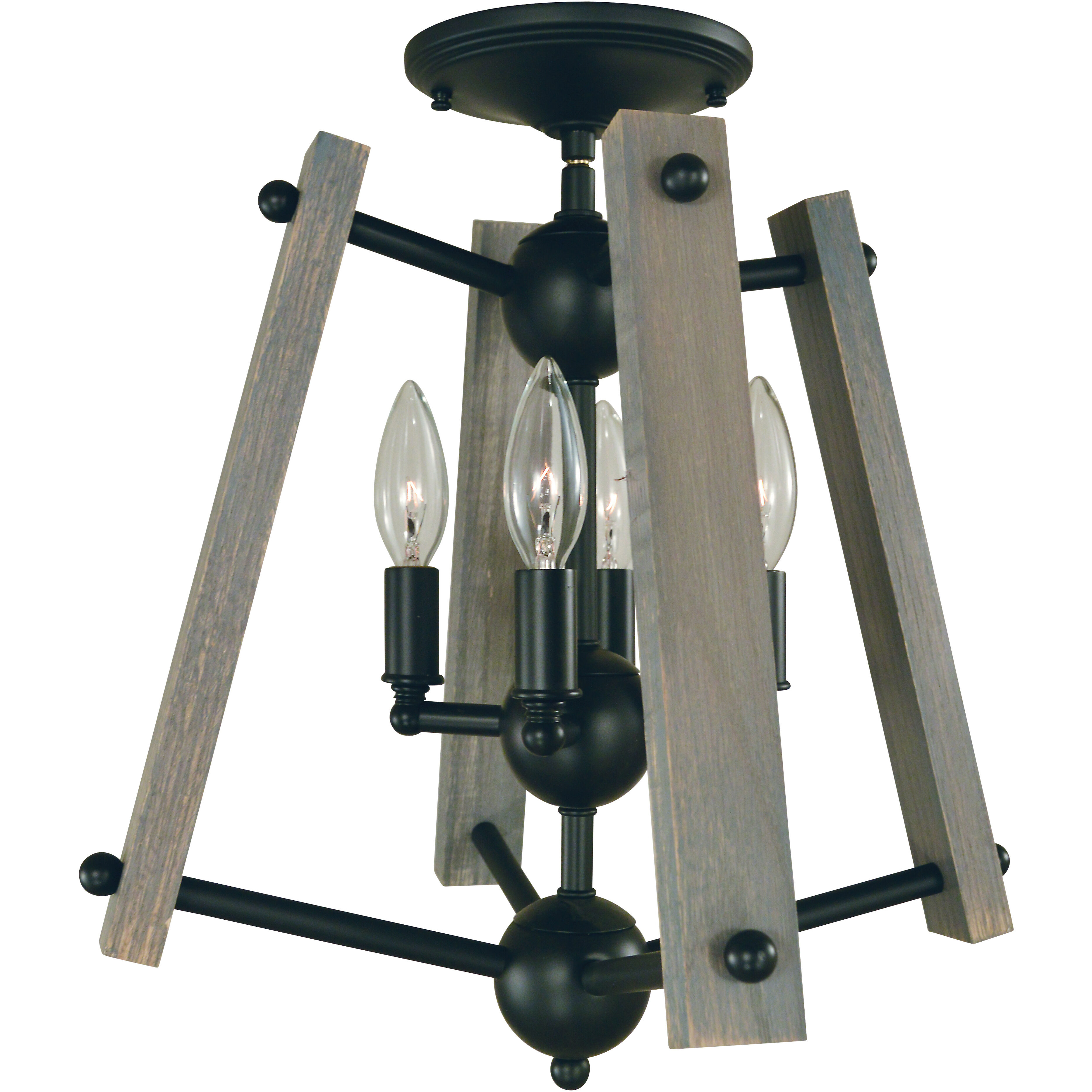 Meredith 4 Light 14 inch Matte Black Dual Mount Pendant Ceiling Light