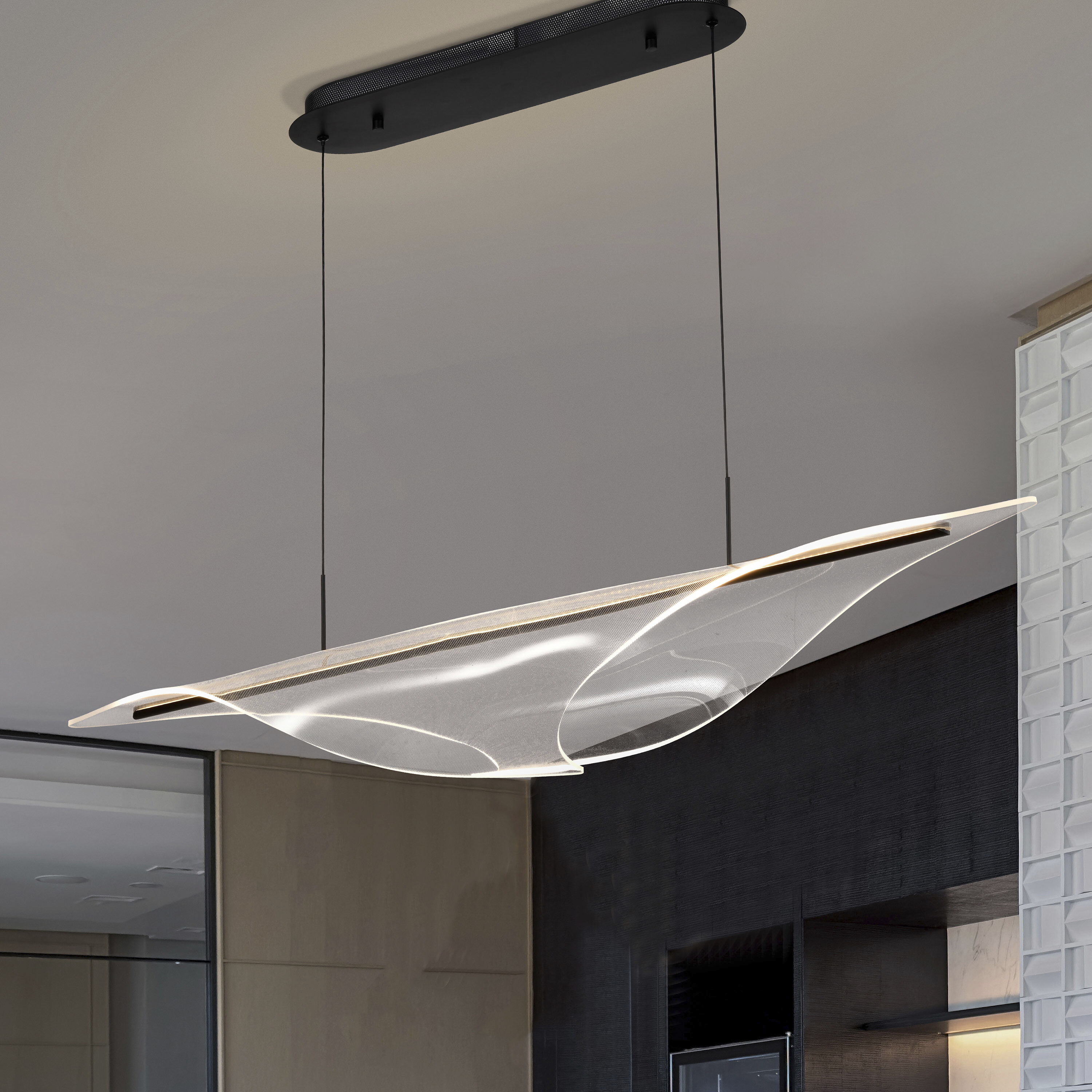 Geneva LED 11.75 inch Matte Black Pendant Ceiling Light