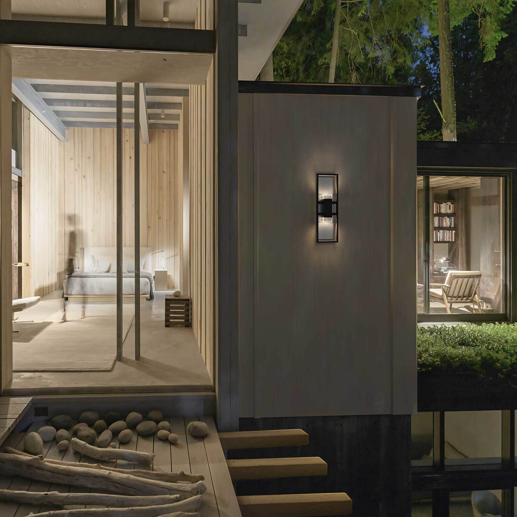 Mars LED 18 inch Sand Black Outdoor Wall Sconce