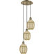 Ballston Preston 3 Light 12.75 inch Antique Brass Multi Pendant Ceiling Light in Mercury