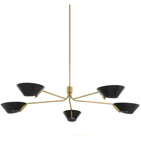 Sacramento 5 Light 63 inch Patina Brass/Soft Black Chandelier Ceiling Light