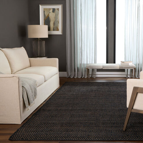 Ganges 36 X 24 inch Black Rug in 2 x 3