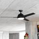Crescent 22 inch Black with Black-Walnut Blades Ceiling Fan