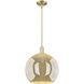 Arcadia Athens 1 Light 13.75 inch Antique Brass Mini Pendant Ceiling Light in Mercury