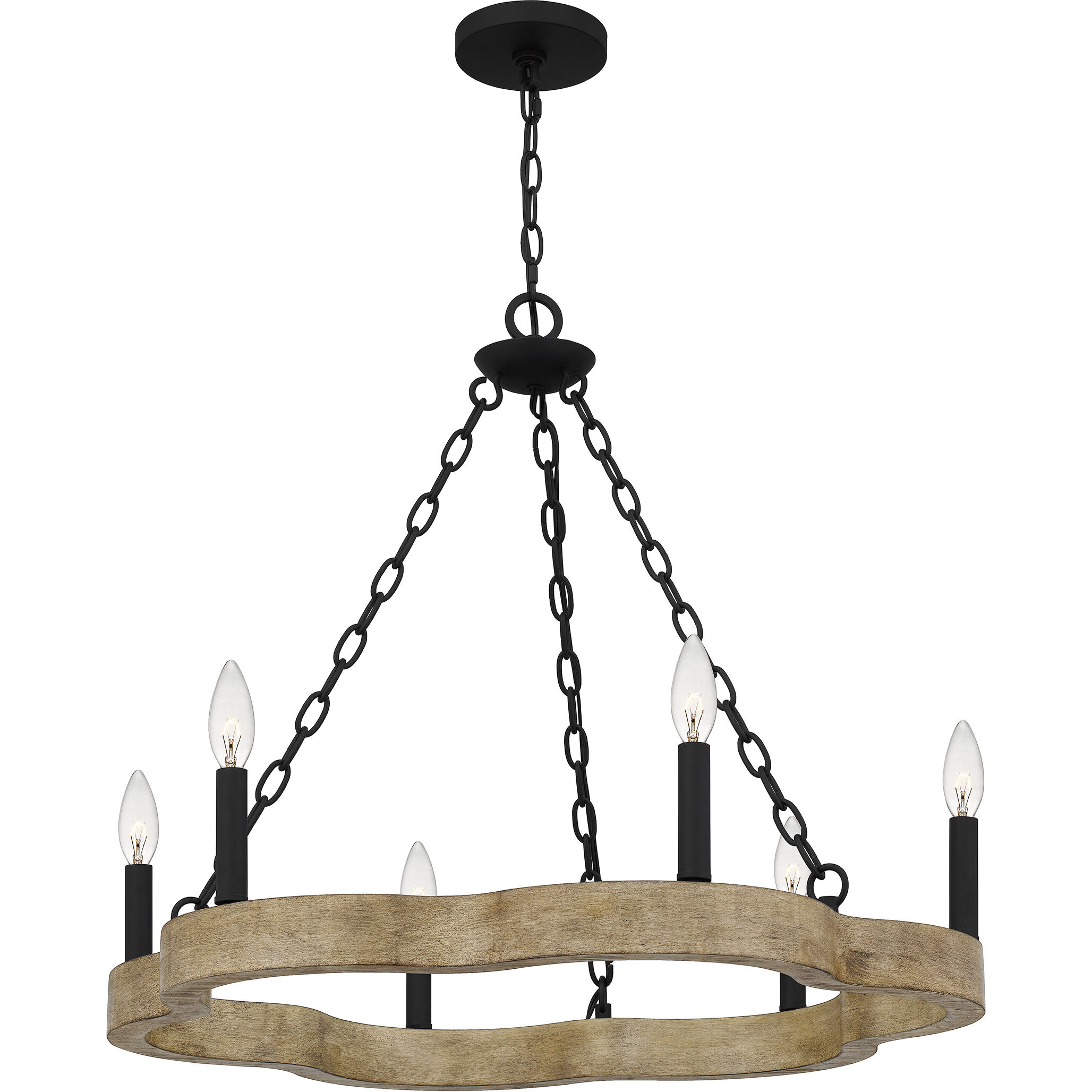 Croix 6 Light 27 inch Matte Black Chandelier Ceiling Light