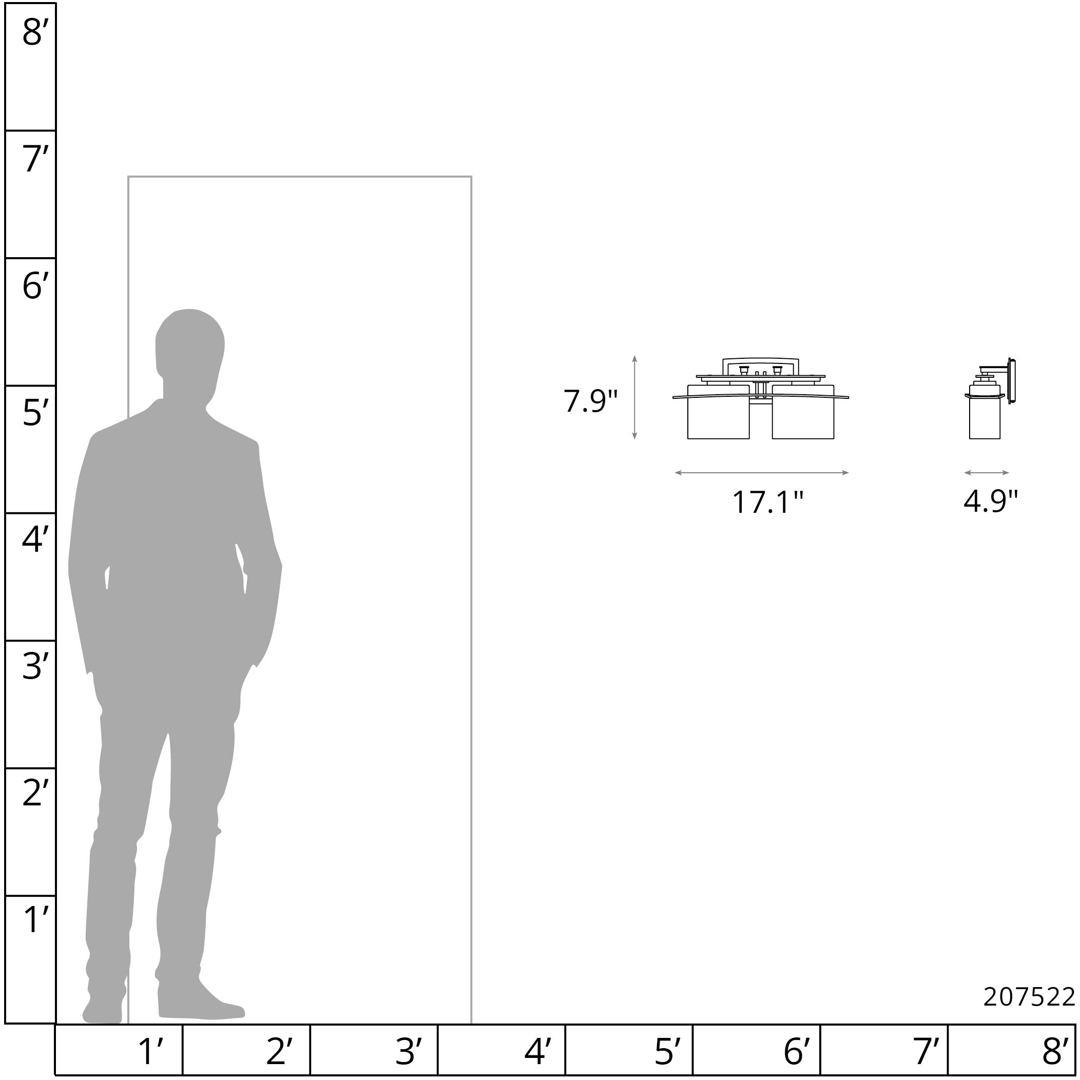 Arc Ellipse 2 Light 17.1 inch Natural Iron Sconce Wall Light