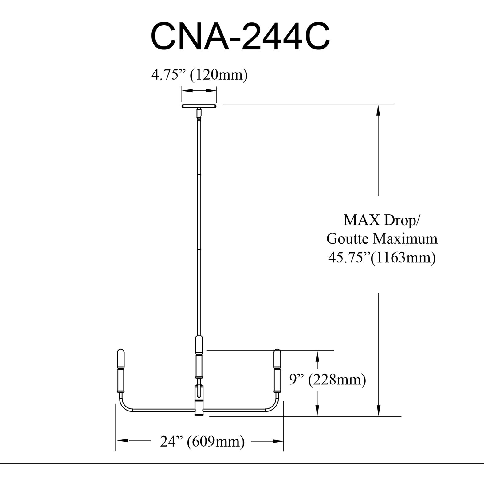 Catalina 4 Light 24 inch Matte Black Chandelier Ceiling Light