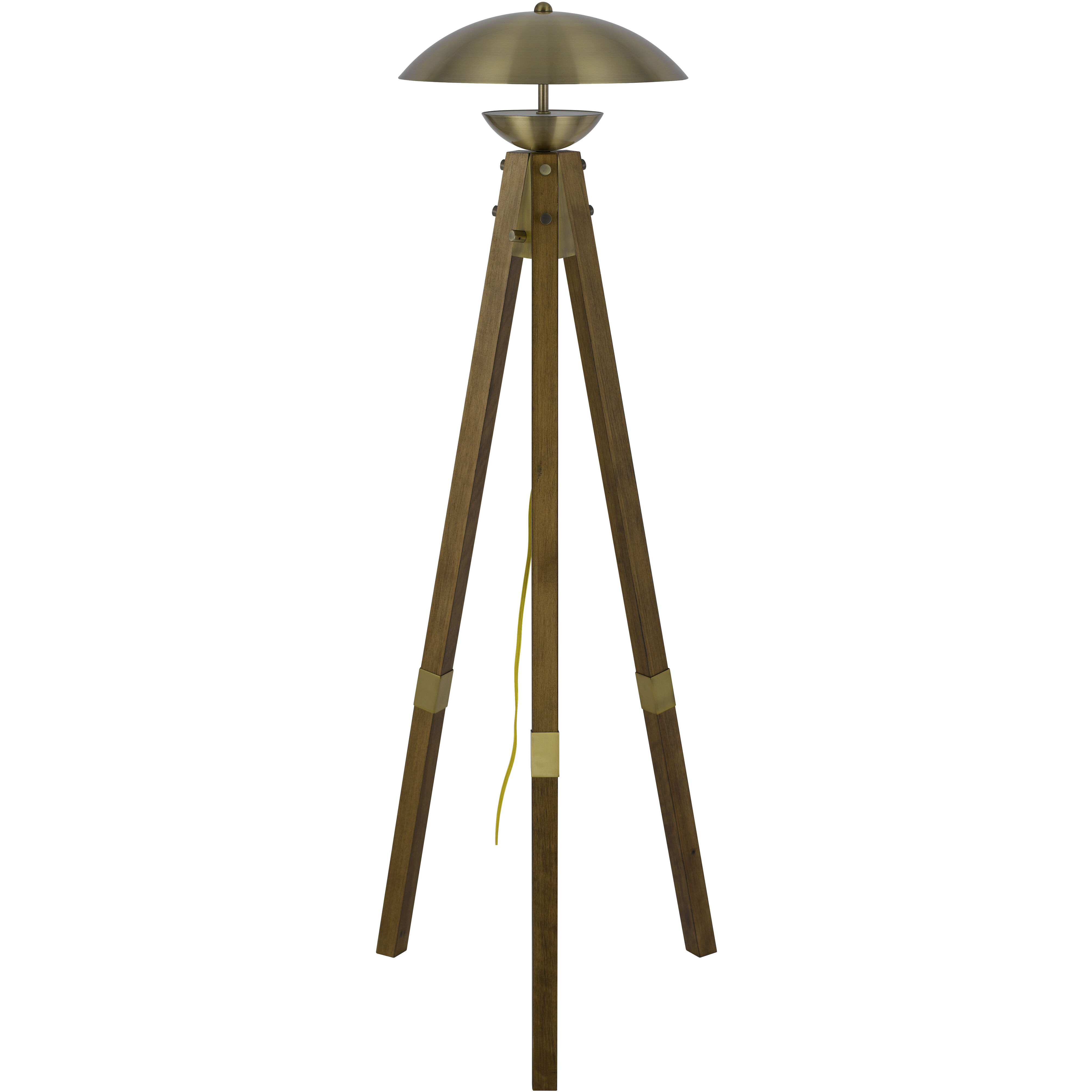 Lakeland 55 inch 18.00 watt Antique Brass and Wood Floor Lamp Portable Light