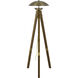 Lakeland 55 inch 18.00 watt Antique Brass and Wood Floor Lamp Portable Light