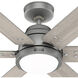 Gravity 60 inch Matte Silver with Light Gray Oak Blades Ceiling Fan