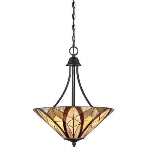 Victory 3 Light 19 inch Valiant Bronze Pendant Ceiling Light, Naturals