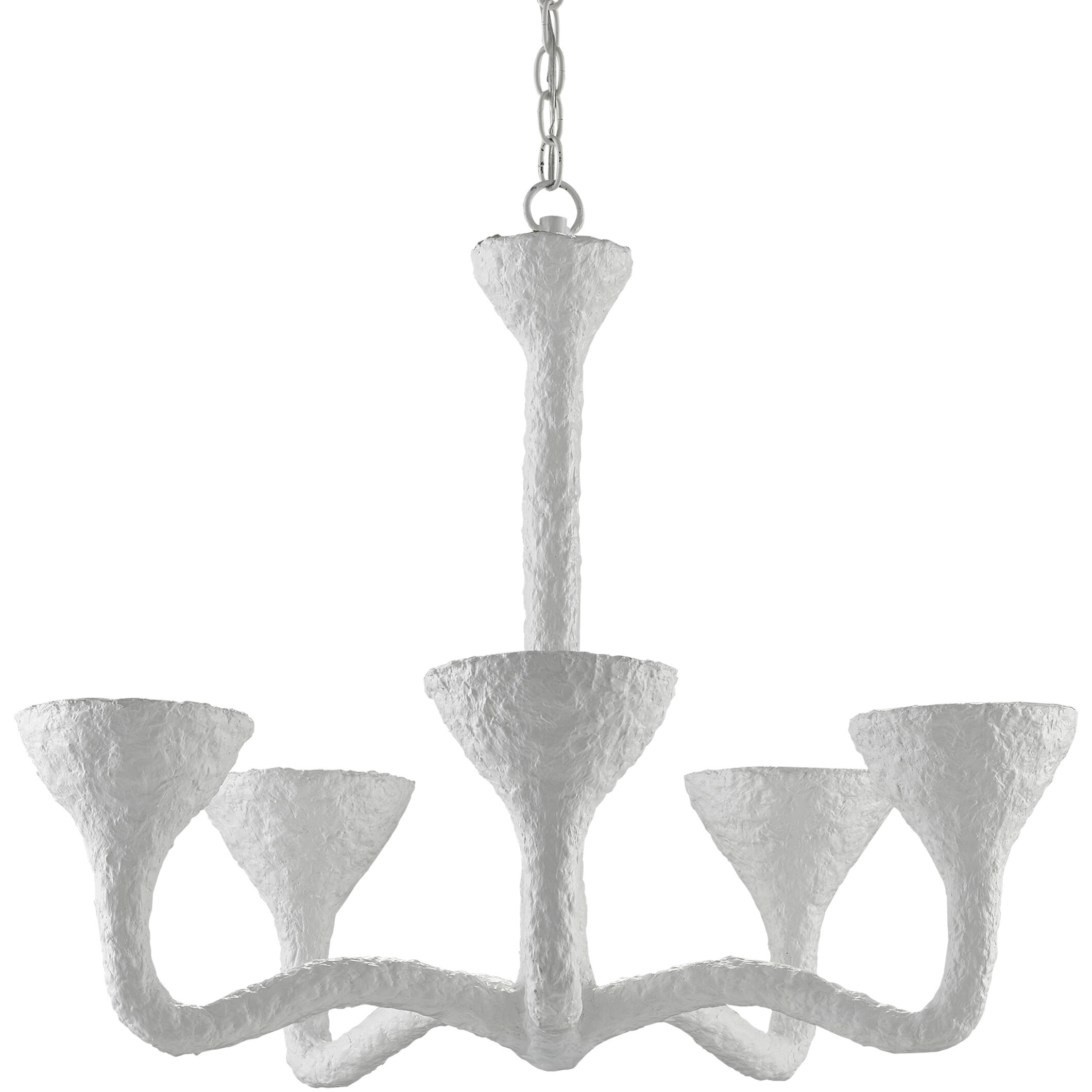 Currey Company 9000 0823 Snowdonia 5 Light 28 inch White Papier