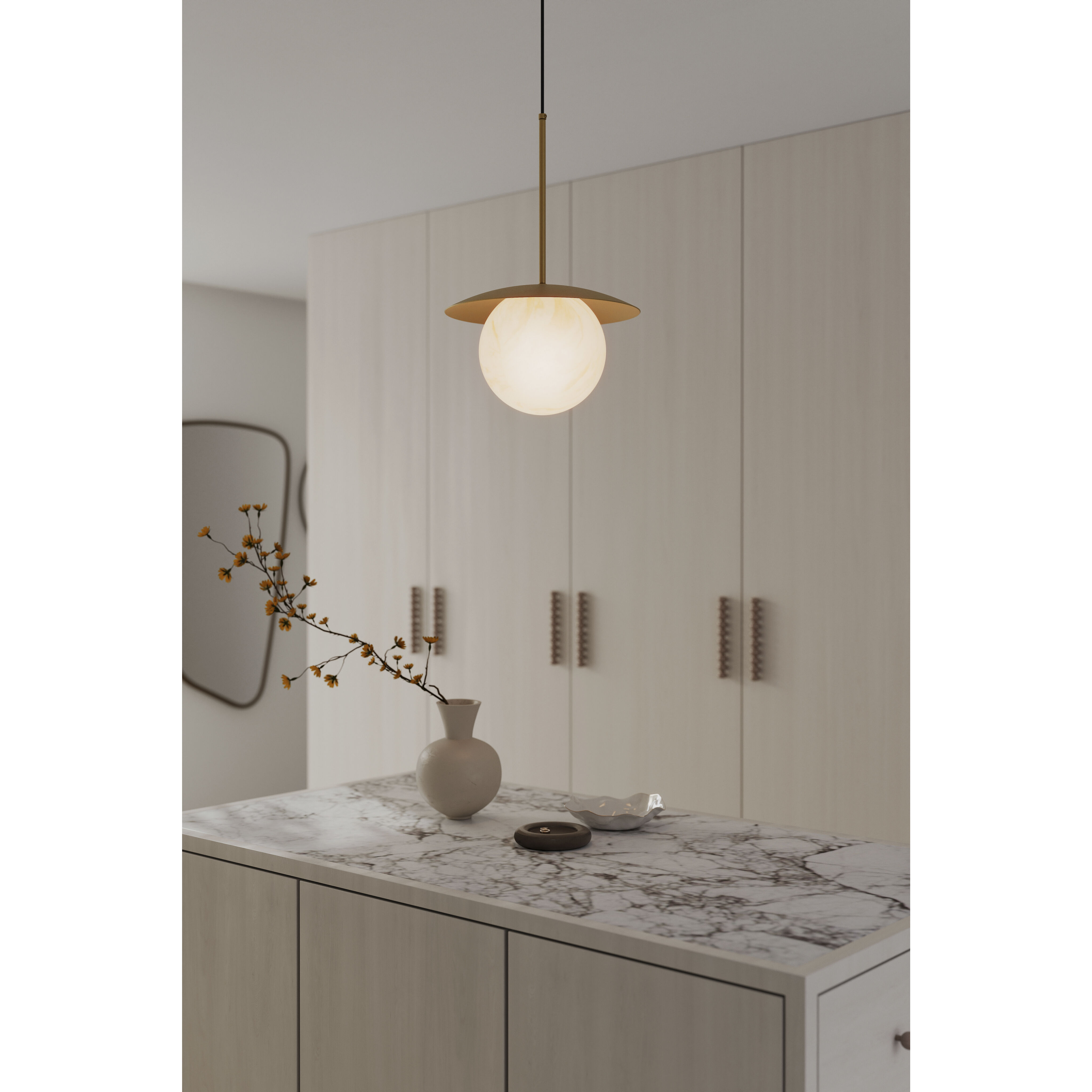 Olenne 1 Light 14 inch Legacy Brass Pendant Ceiling Light