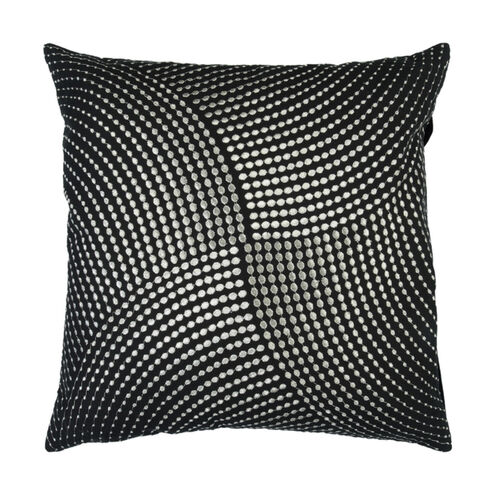 Midnight 18 X 18 inch Black/Metallic - Silver Pillow Cover