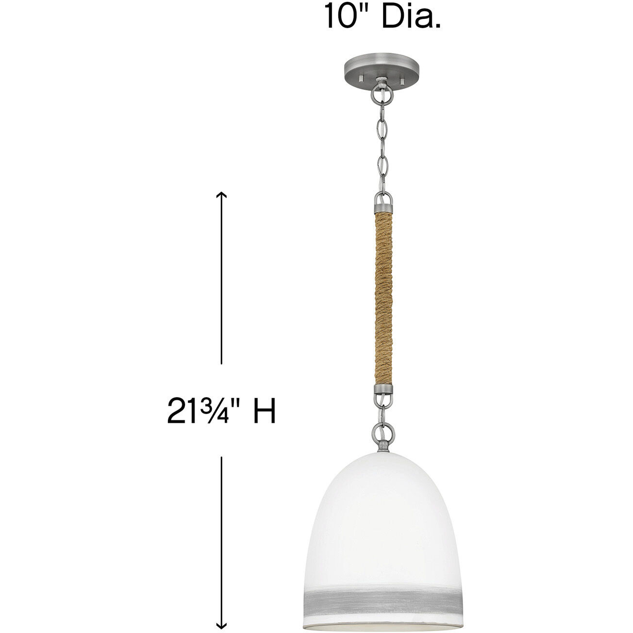 Nash 1 Light 10 inch Antique Nickel with Grey Stripe Indoor Pendant Ceiling Light in Antique Nickel/Grey Stripe