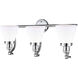 Franklin Restoration Small Cone LED 28 inch Polished Chrome Bath Vanity Light Wall Light in Matte White Glass, Franklin Restoration