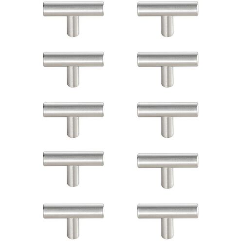 Quinn Brushed Nickel Hardware Drawer Pull, Set of 10