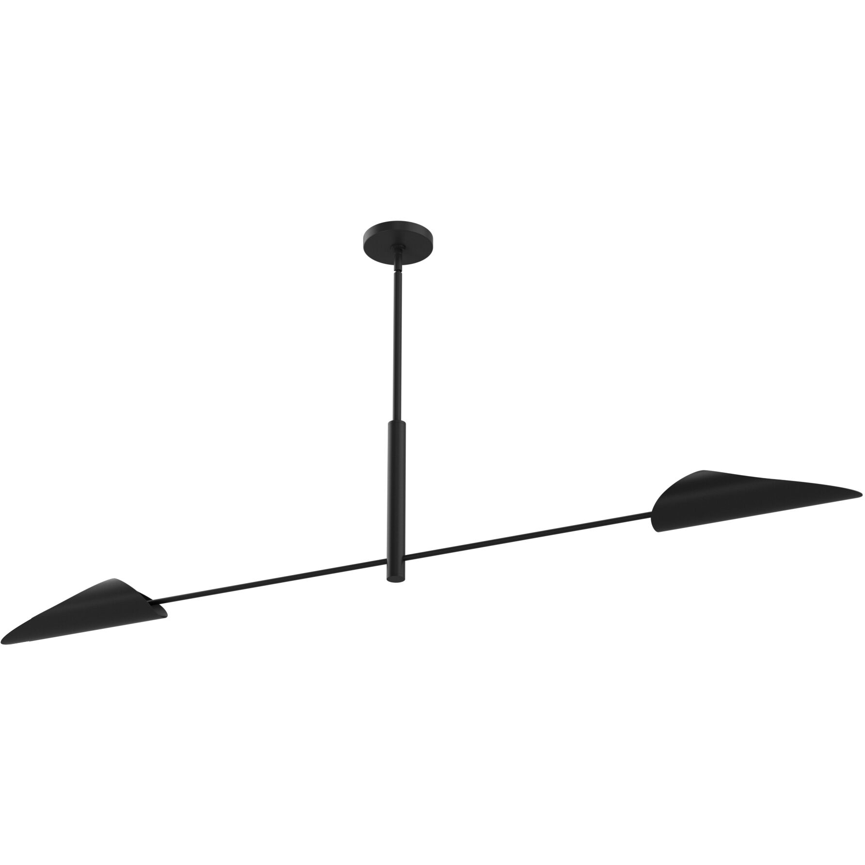 Merian 2 Light 65.5 inch Matte Black Linear Chandelier Ceiling Light, Extra Large