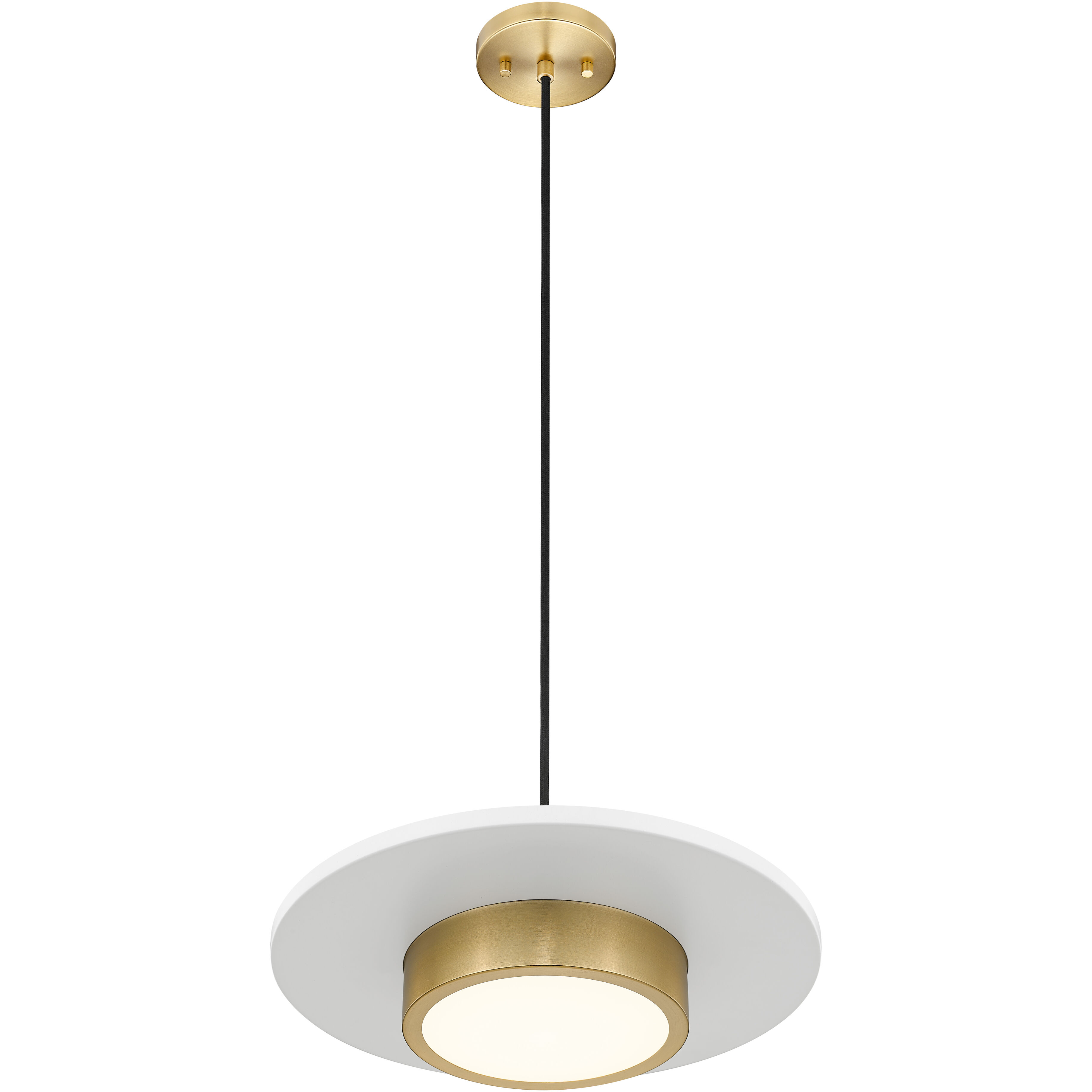 Ludo Pendant Ceiling Light in Matte White and Modern Gold