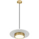 Ludo Pendant Ceiling Light in Matte White and Modern Gold