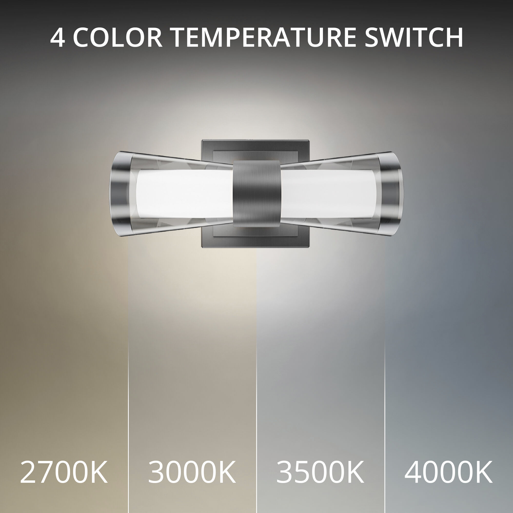 Hourglass LED 4.5 inch Brushed Nickel Bath Vanity & Wall Light in 2700K, dweLED