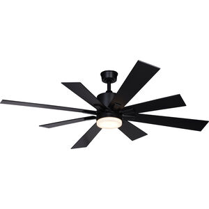 Crawford 26 inch Black with Black-Driftwood Blades Ceiling Fan