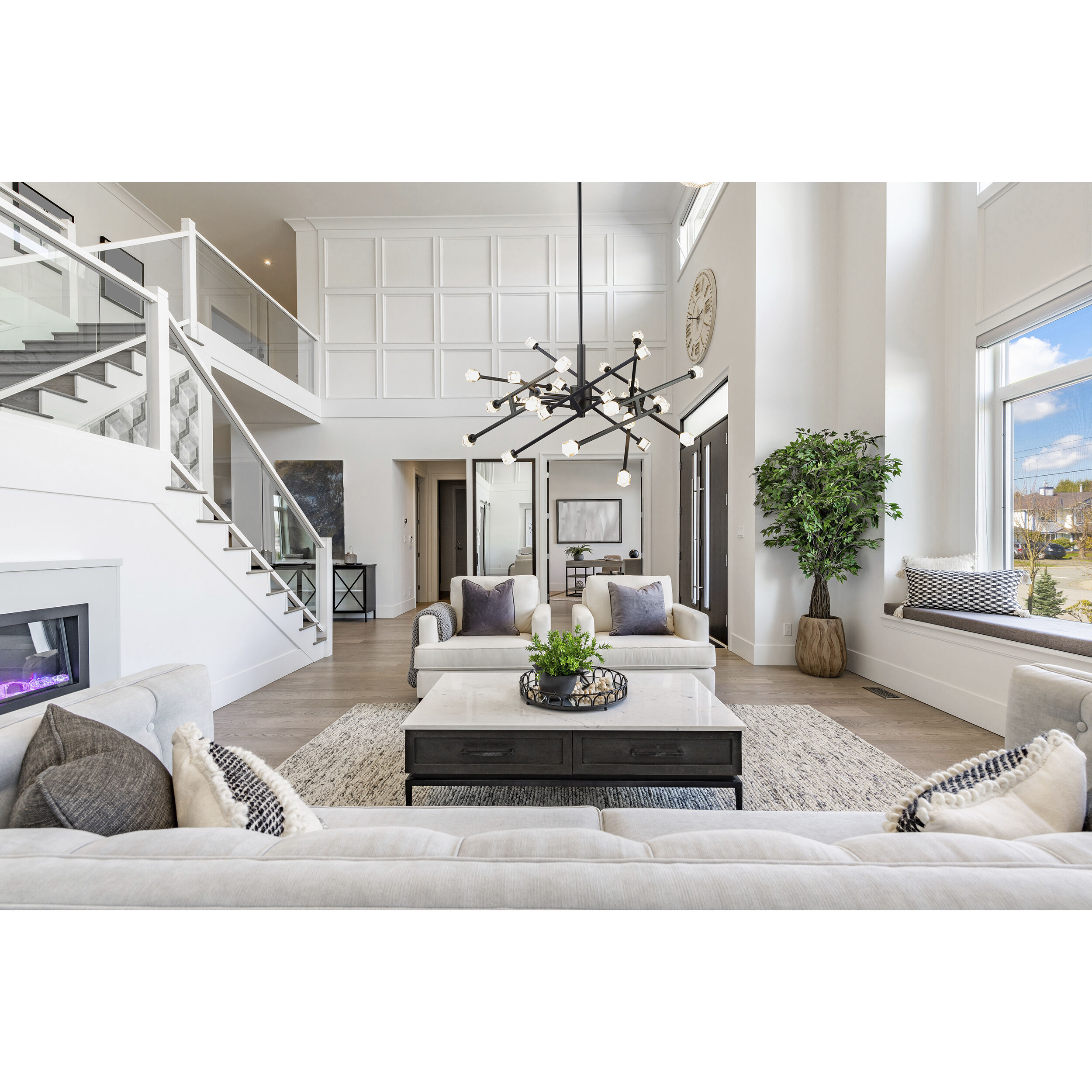 Batton LED 36.5 inch Black Pendant Ceiling Light