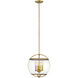 Calvin LED 15 inch Heritage Brass Indoor Pendant Ceiling Light