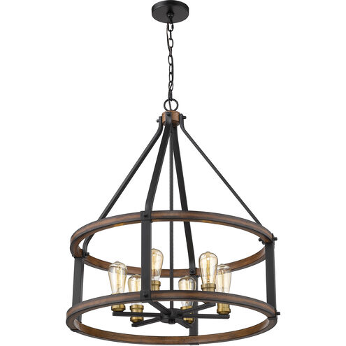Kirkland 6 Light 25 inch Rustic Mahogany Chandelier Ceiling Light