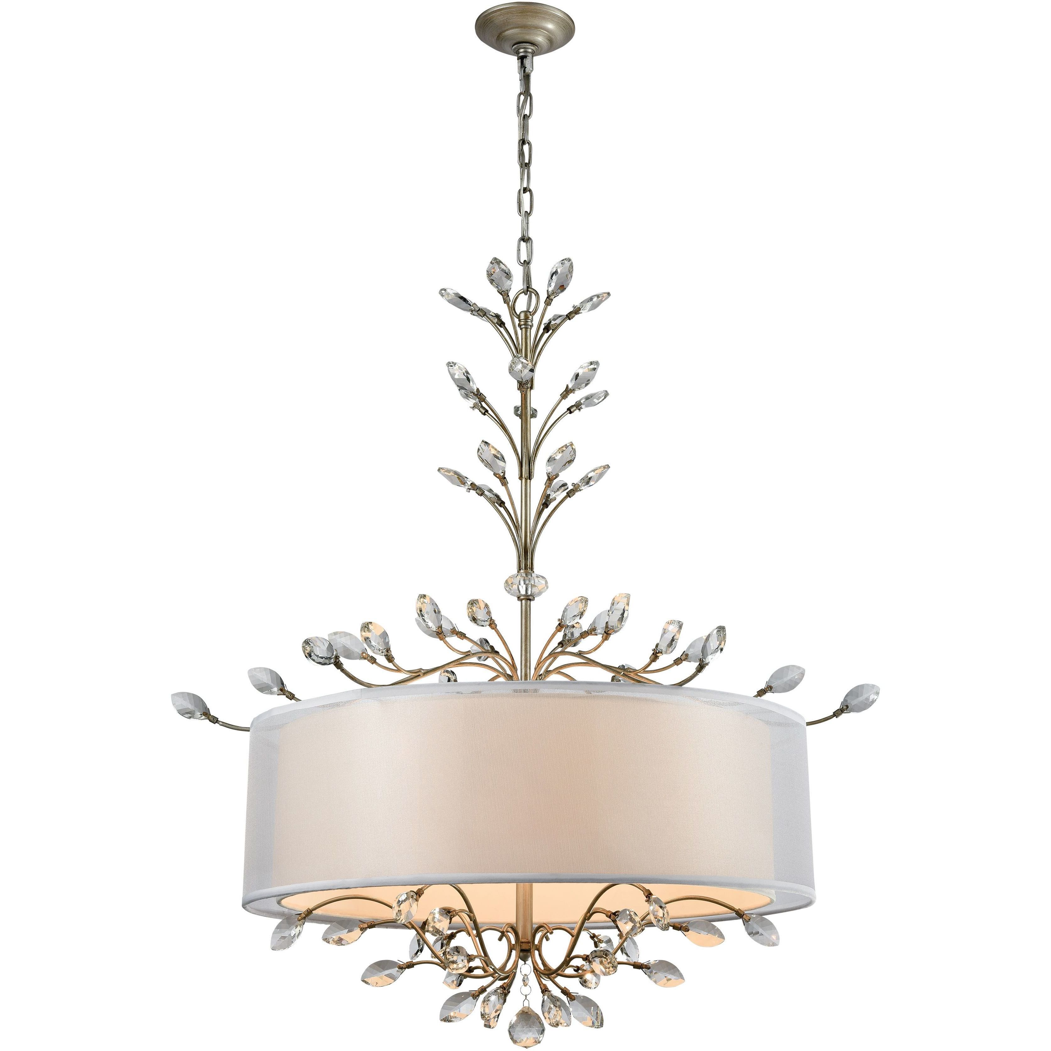 Asbury 6 Light 32 inch Aged Silver Chandelier Ceiling Light