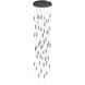 Main St. LED 37 inch Black Multi Port Pendant Ceiling Light in Frosted