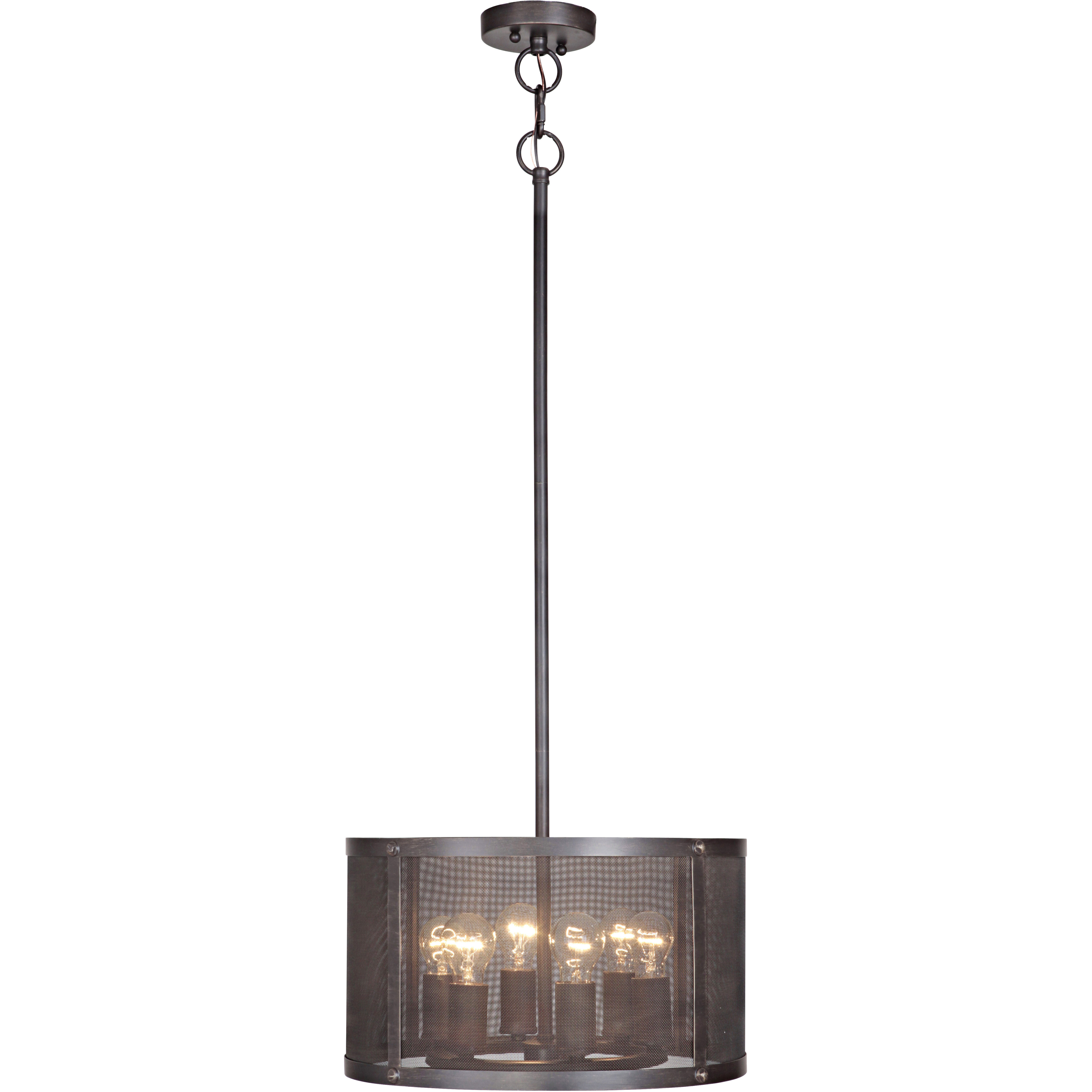 Blacksmith 6 Light 17.88 inch Matte Black Gilded Pendant Ceiling Light