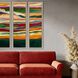 Abstract Collection Modern Antique Silver Leaf Wood With Champagne Wash And Painted Black Edge Framed Art