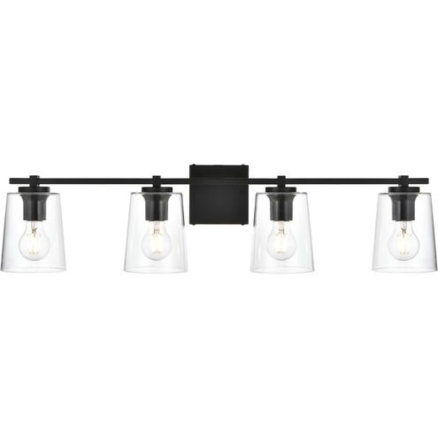 Kacey 4 Light 33 inch Black Bath Sconce Wall Light