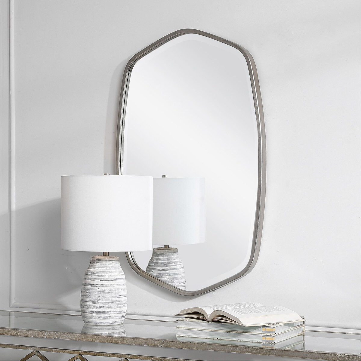 Duronia 36 X 22 inch Brushed Silver Wall Mirror 