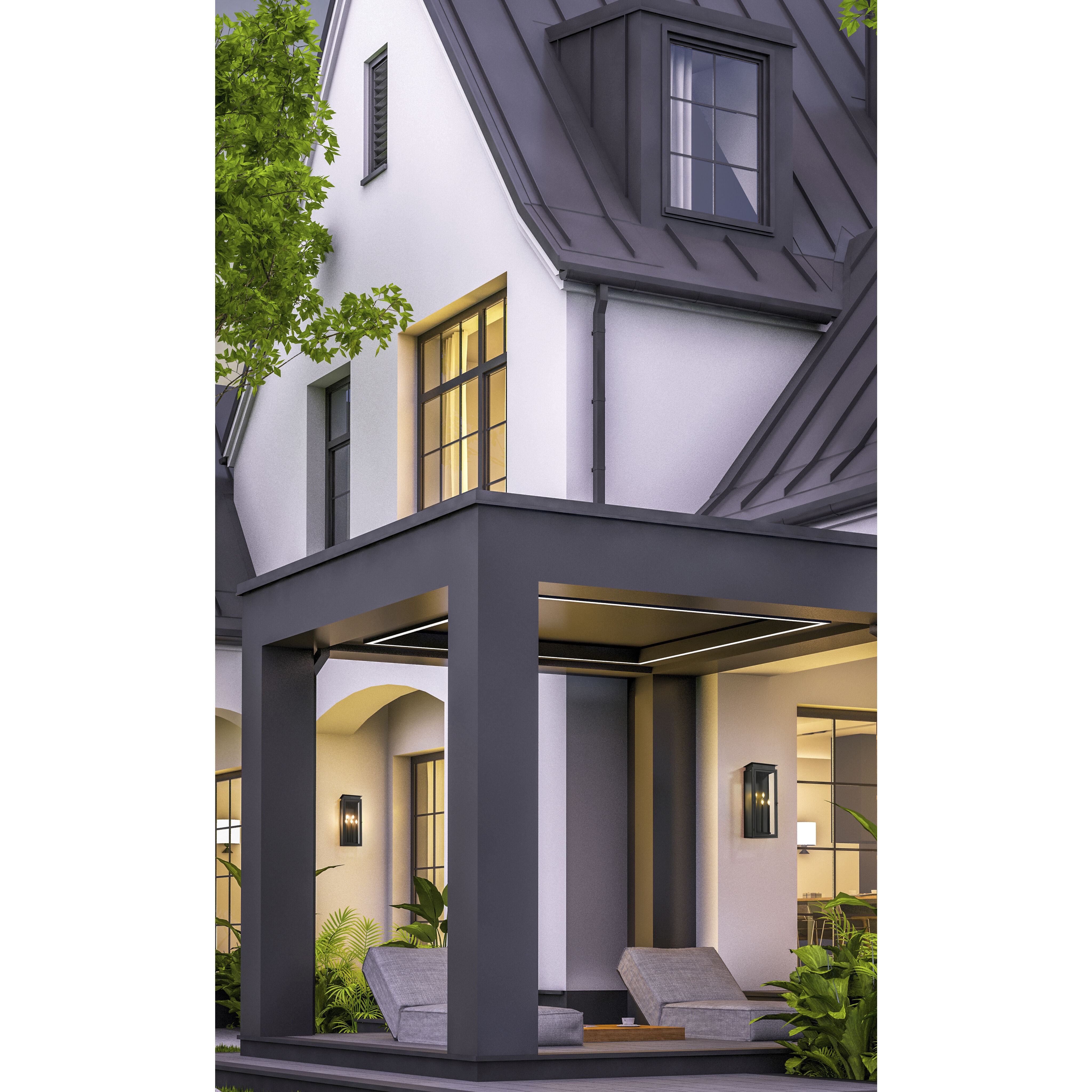 Nova 5 Light 32 inch Black Outdoor Wall Light in Clear Glass