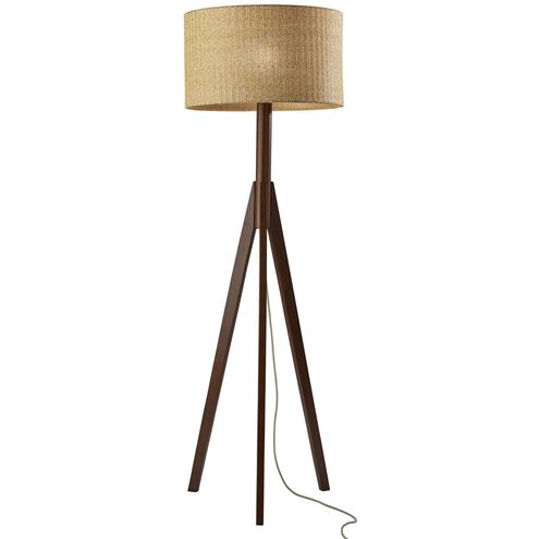 Eden 59 inch 150.00 watt Walnut Rubberwood Table Lamp Portable Light