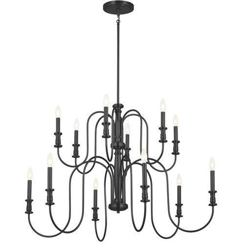 Homestead Karthe 12 Light 42 inch Black Chandelier Ceiling Light, Karthe