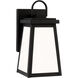 Founders 1 Light 11.5 inch Black Outdoor Wall Lantern