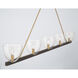 Noellea 5 Light 61 inch Dark Bronze and Legacy Brass Linear Chandelier Ceiling Light