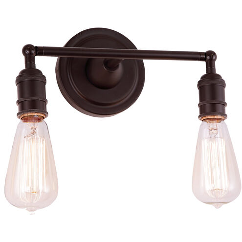 Soho 2 Light 11 inch Oil Rubbed Bronze Bathroom Wall Sconce Wall Light