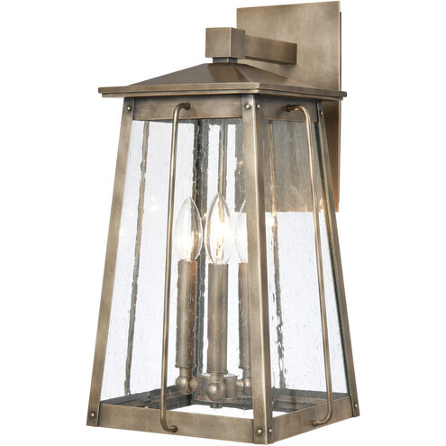 Kirkdale 3 Light 19 inch Vintage Brass Outdoor Wall Sconce