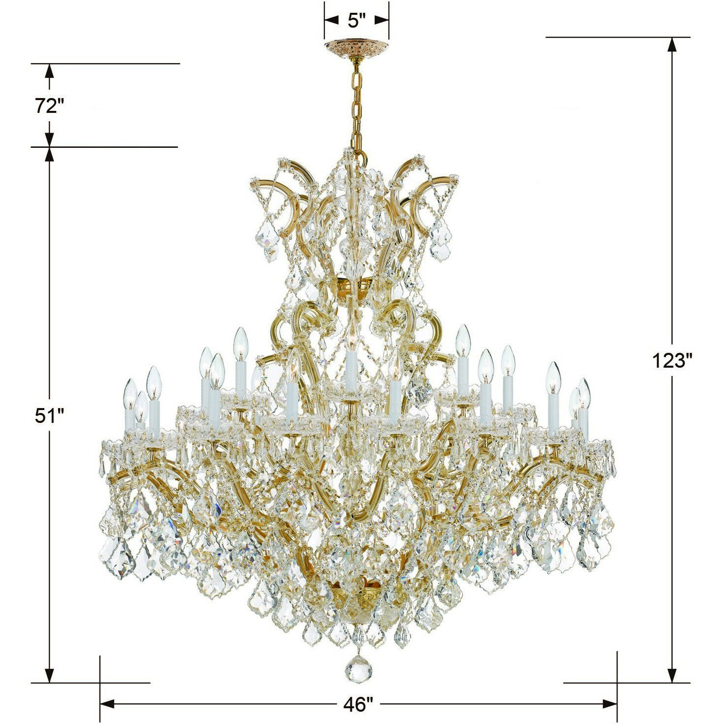 Maria Theresa 25 Light 46 inch Gold Chandelier Ceiling Light in Clear Spectra